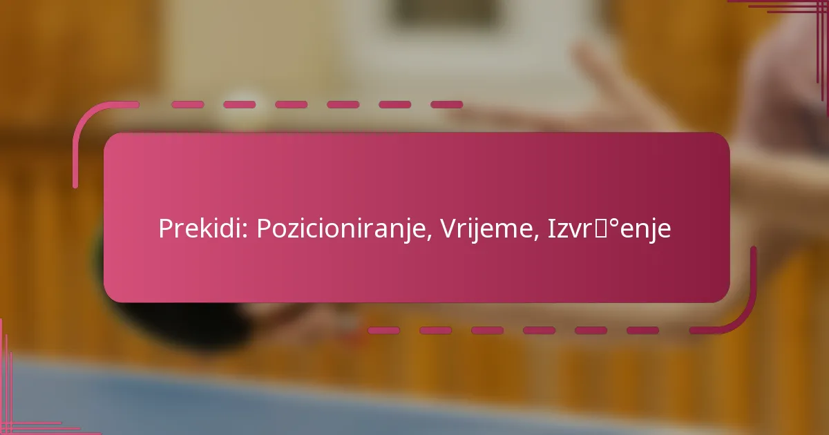 Prekidi: Pozicioniranje, Vrijeme, Izvršenje