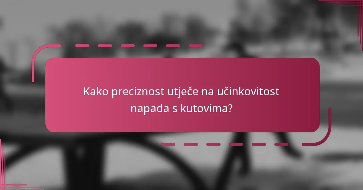 Kako preciznost utječe na učinkovitost napada s kutovima?