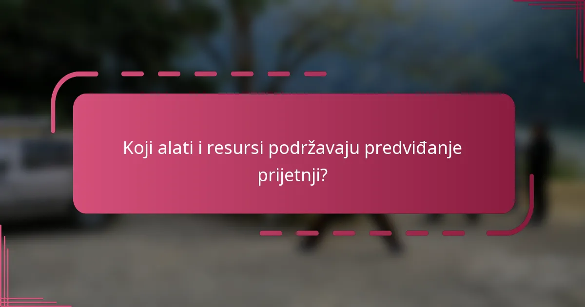 Koji alati i resursi podržavaju predviđanje prijetnji?